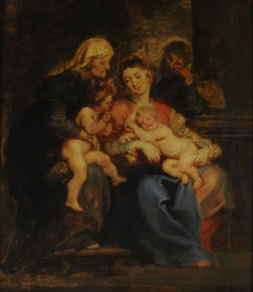 Holy Family with Saint Little John and Elizabetg, by Peter Paul Rubens