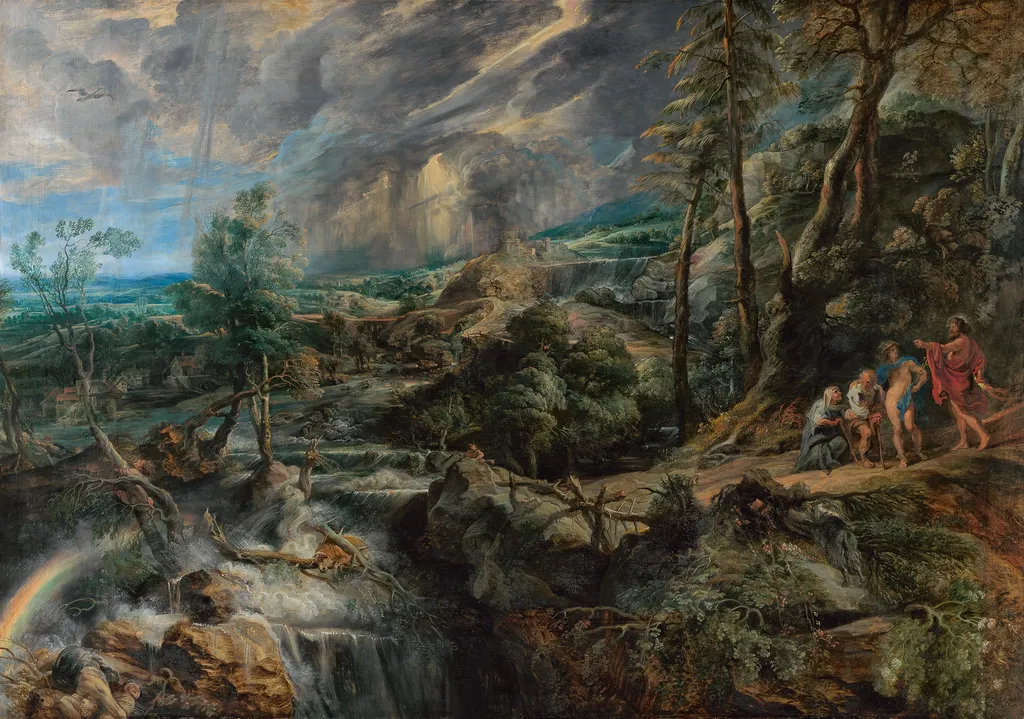 Landscape with Philemon and Baucis, by Peter Paul Rubens, oil, 1620