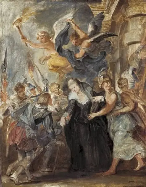 Maria de' Medici's flight to Blois (sketch), by Peter Paul Rubens