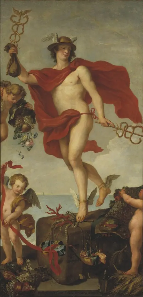Mercury Departing from Antwerp. Fragment of a larger painting, by Peter Paul Rubens