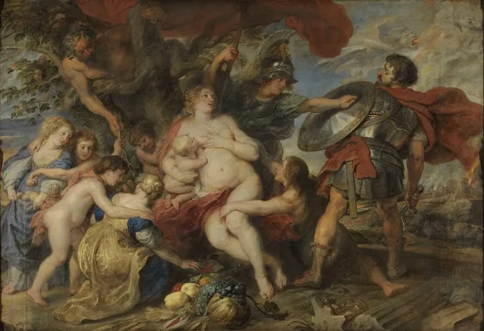 Minerva protects Fertility from Mars, by Peter Paul Rubens