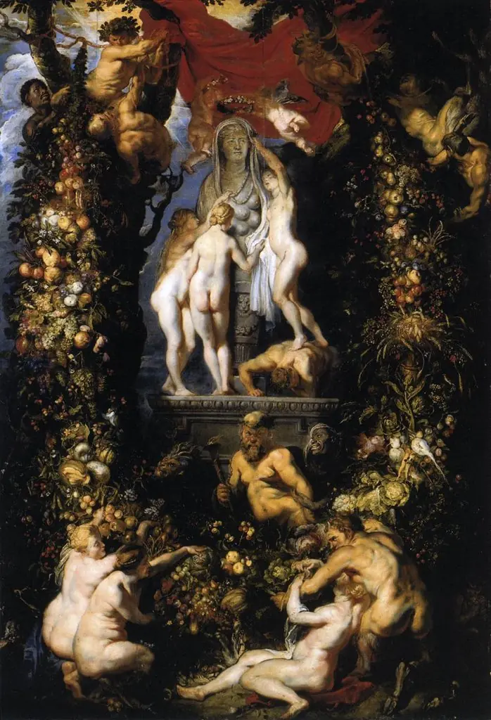 Nature adorning the three graces