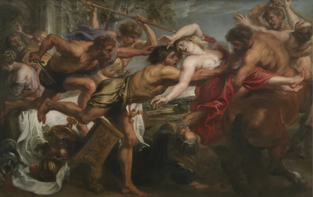 Rape of Hippodamia, by Peter Paul Rubens, oil, 1636