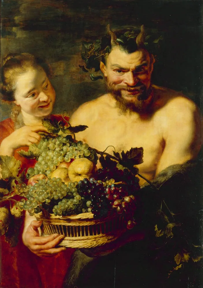 Satyr and Girl with a Basket of Fruit, by Peter Paul Rubens, unspecified, 1612