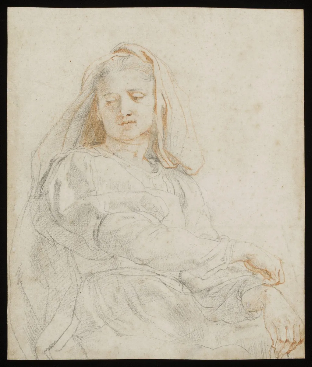 Study of a seated woman (The Virgin), by Peter Paul Rubens, 1606