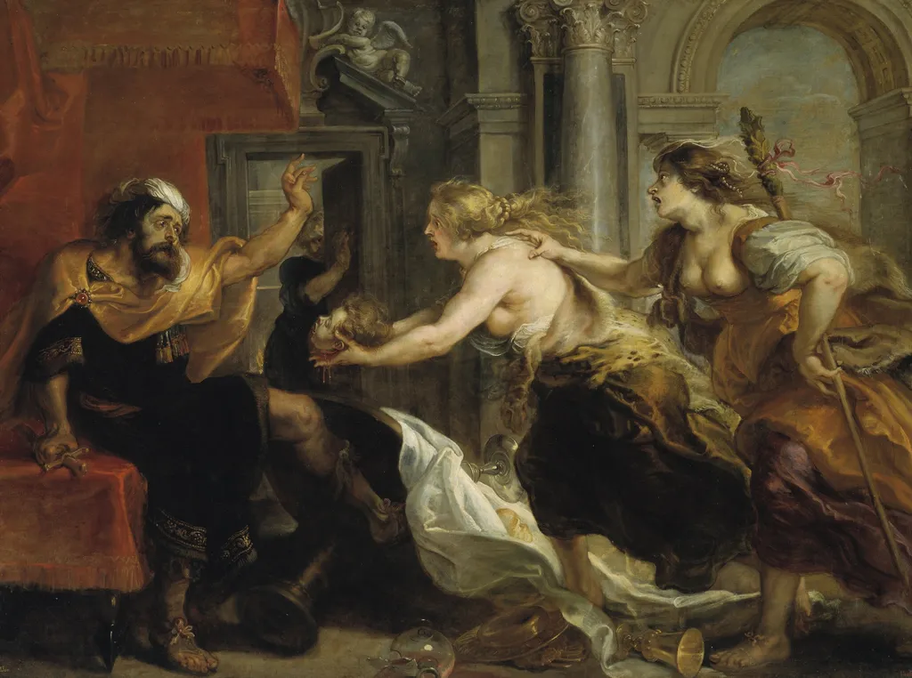 Tereus' Banquet, by Peter Paul Rubens, oil, 1636