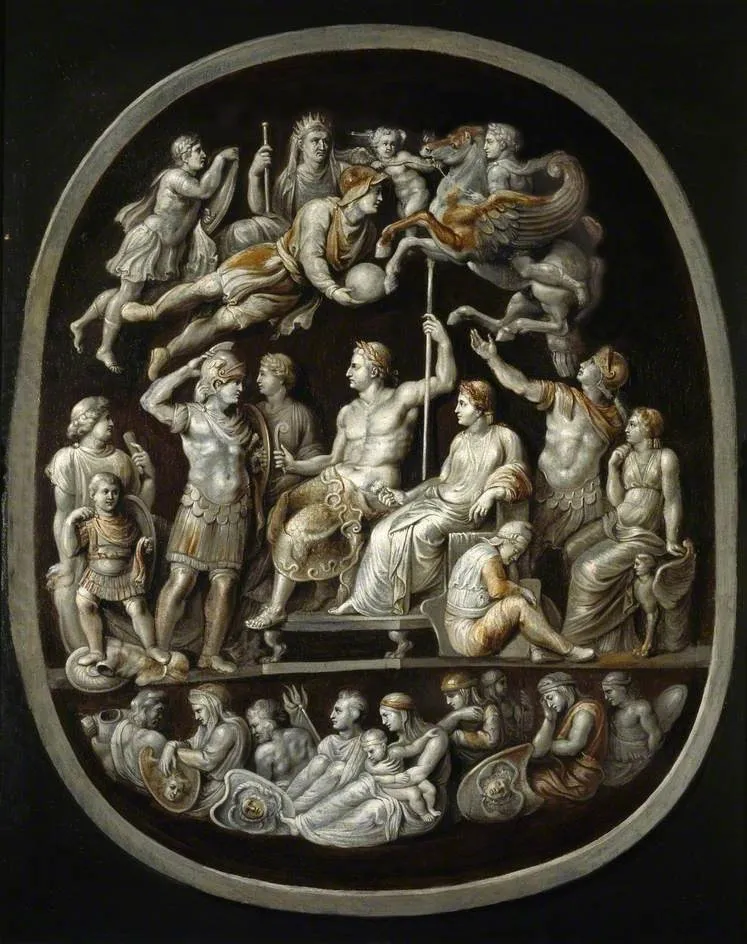 The 'Apotheosis of Germanicus': Copy after an antique Cameo (The 'Gemma Tiberiana'), by Peter Paul Rubens, oil, 1626