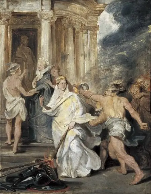 The conclusion of peace in Angers, 10 August 1620 (sketch), by Peter Paul Rubens