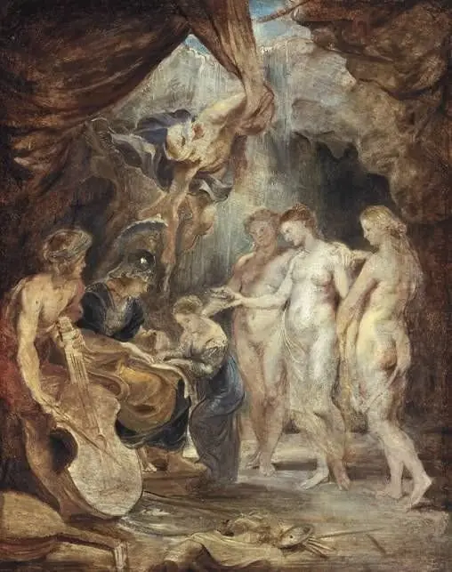 The Education of Maria de Medici (study), by Peter Paul Rubens