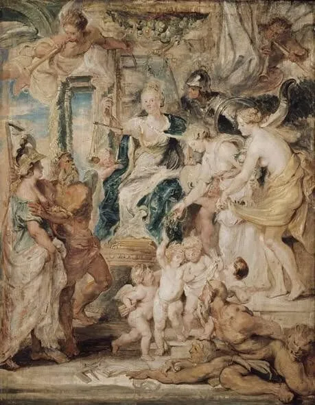 The Felicity of the Regency, by Peter Paul Rubens, oil, 1625