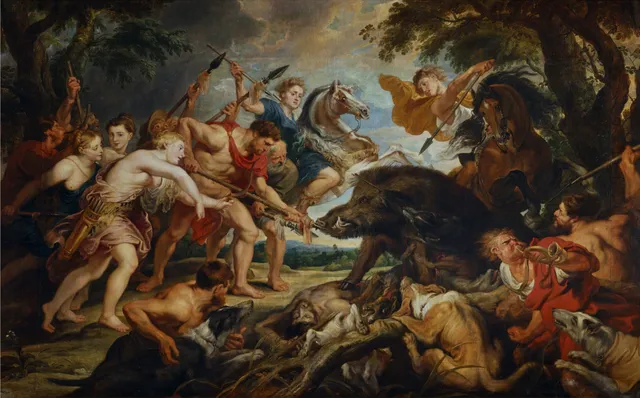 The hunt of Meleagros and Atalante