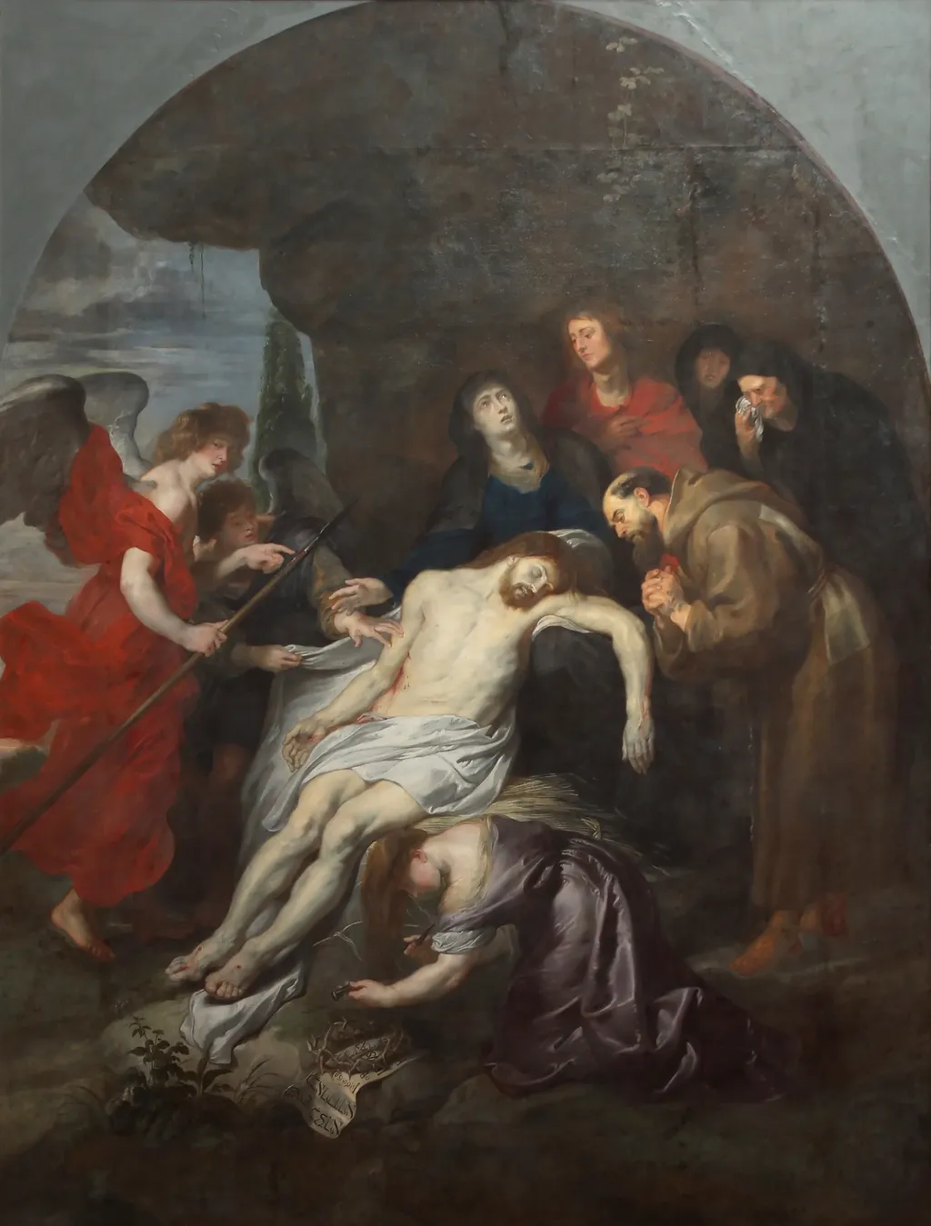 The lamentation of Christ with Saint Francis, 1617-1620, by Peter Paul Rubens, oil, 1624