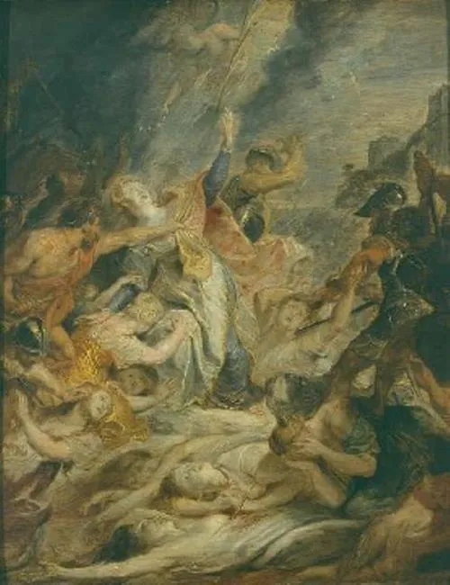 The Martyrdom of St. Ursula, by Peter Paul Rubens, oil, 1620