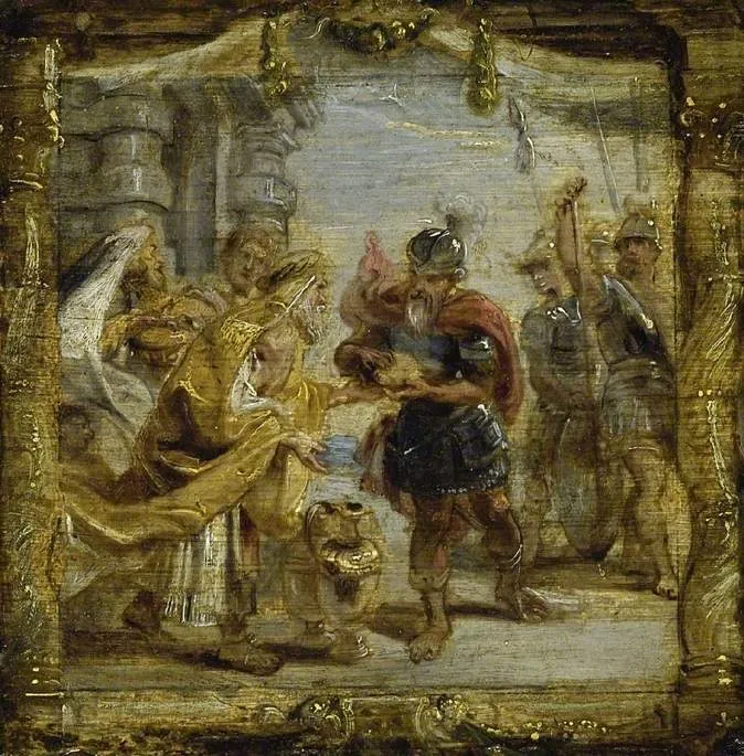 The meeting of Abraham and Melchisedek, by Peter Paul Rubens, oil