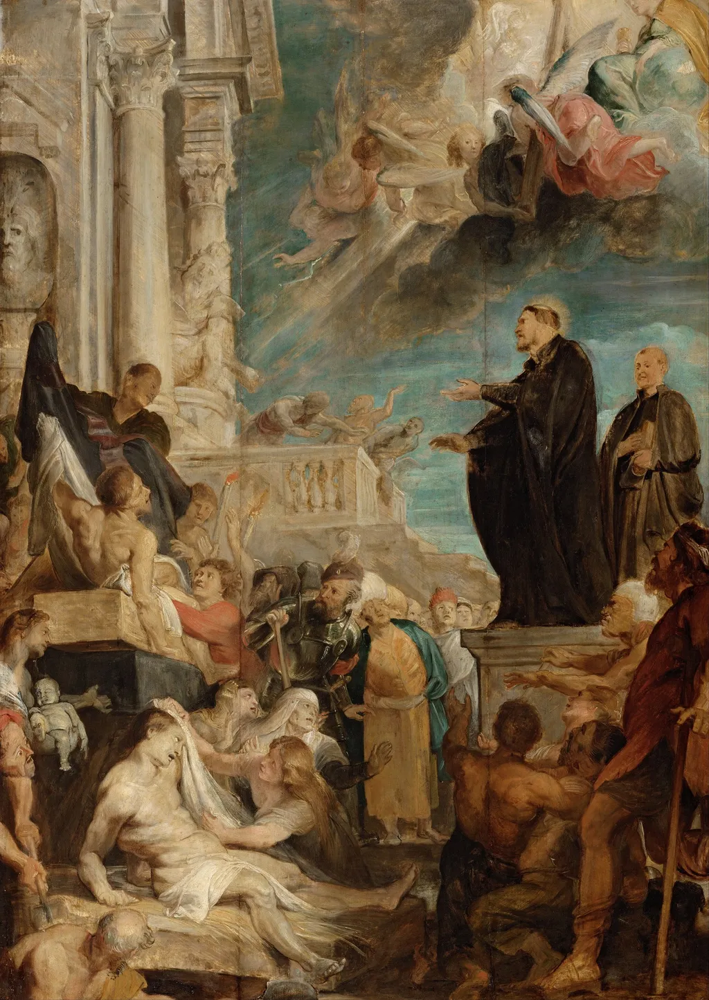 The miracles of St. Francis Xavier, Modello, by Peter Paul Rubens, oil, 1616