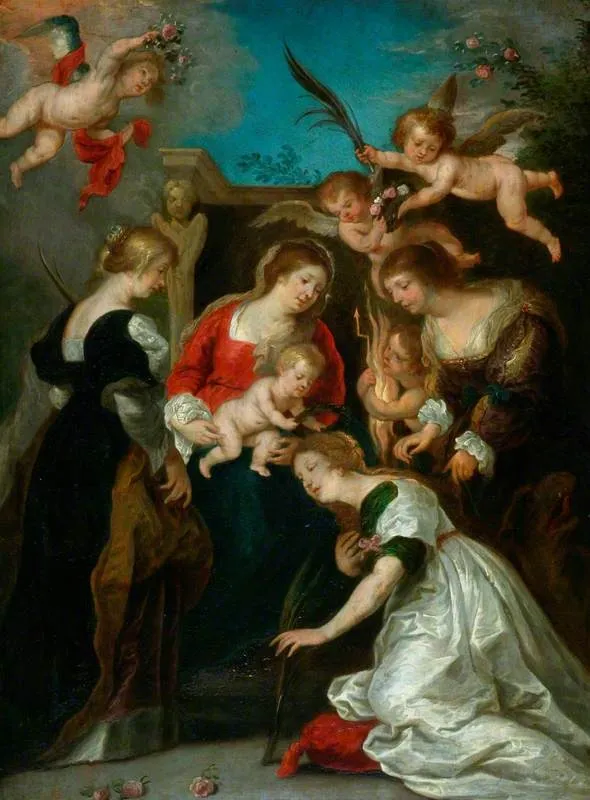 The Mystic Marriage of Saint Catherine, by Peter Paul Rubens, oil, 1618