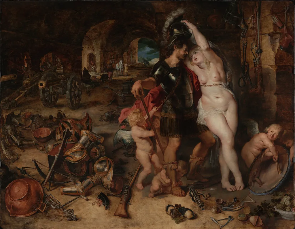 The Return from War: Mars Disarmed by Venus, by Peter Paul Rubens, oil, 1610