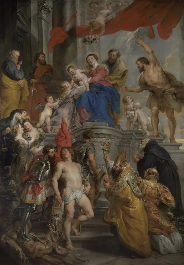 The Virgin and Child Enthroned with Saints, by Peter Paul Rubens, 1628
