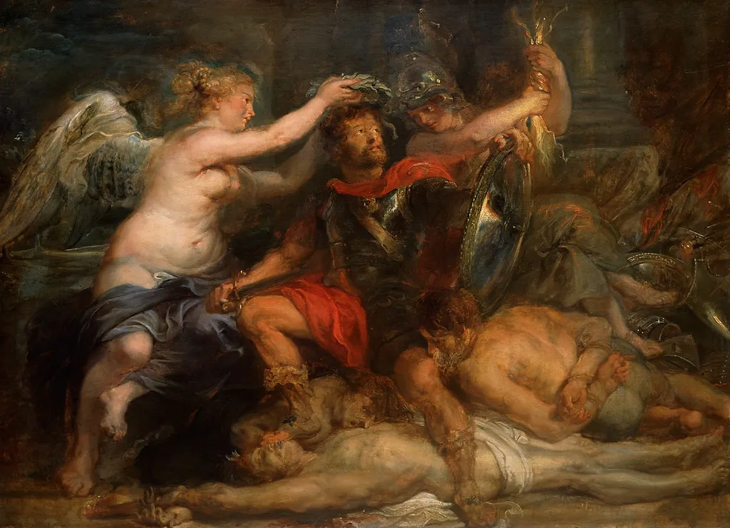 Victory crowns the Hero, by Peter Paul Rubens, unspecified, 1618