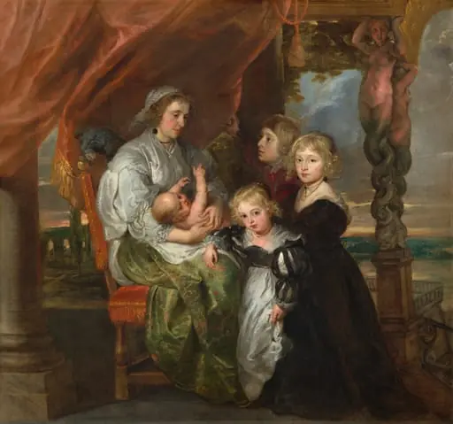 Deborah Kip, Wife of Sir Balthasar Gerbier, and Her Children, by Peter Paul, Sir Rubens