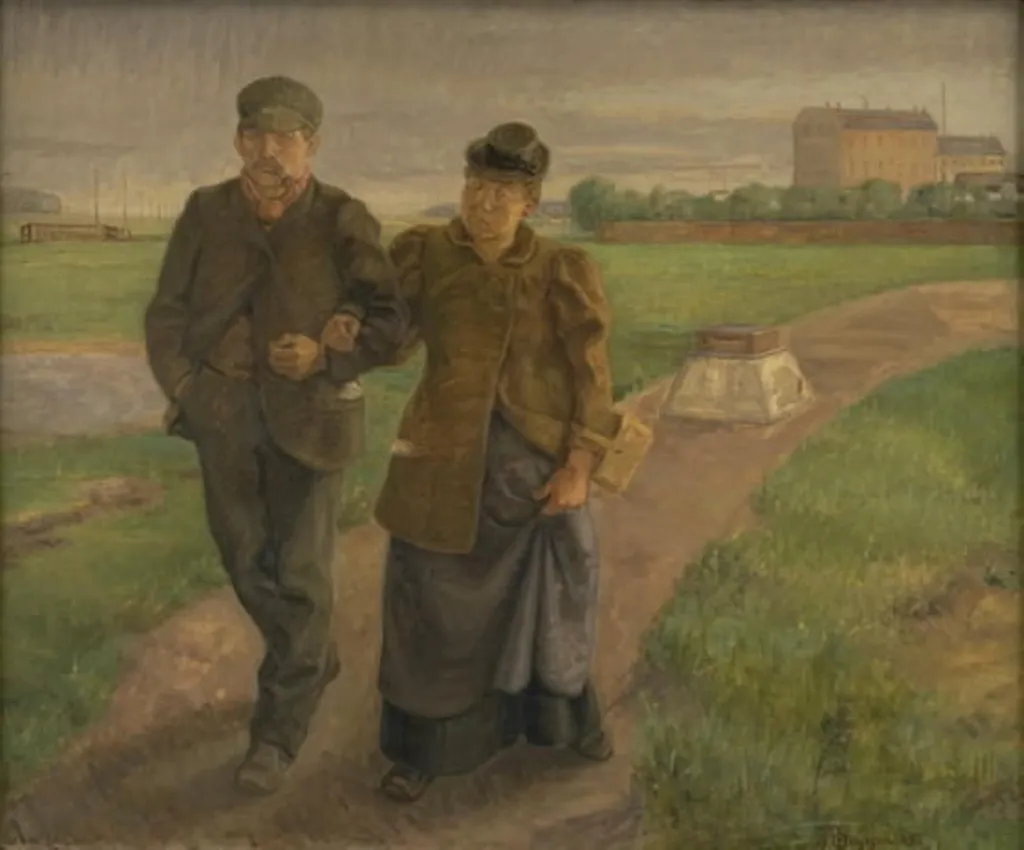 The Outskirts of Nørrebro, by Peter Rostrup Bøyesen, oil, 1905
