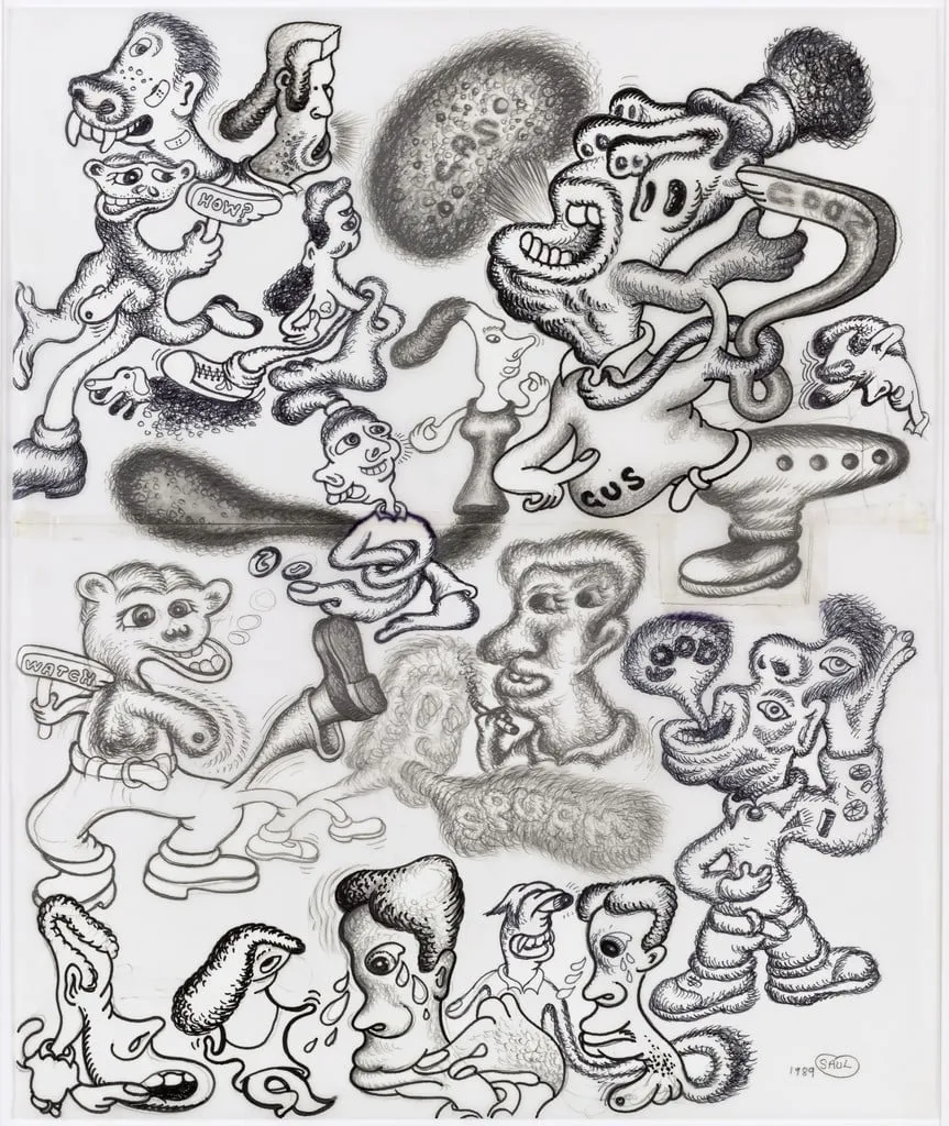 Untitled, by Peter Saul, graphite, 1989