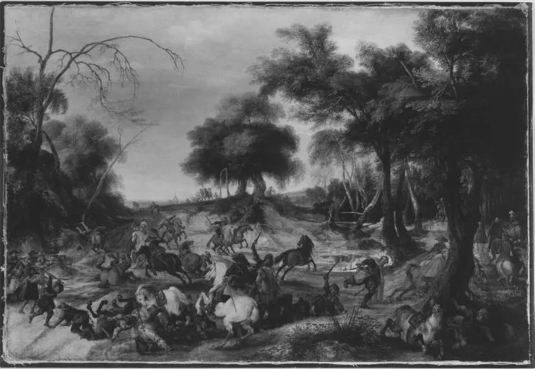 Gefecht im Walde, by Peter Snayers, unspecified, 1653