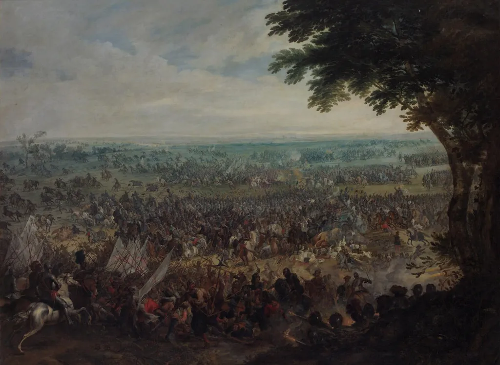 Large cavalry battle, by Peter Snayers, oil, 1650