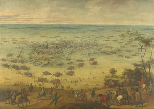 The Siege of Kortrijk, 1648, by Peter Snayers, oil, 1650