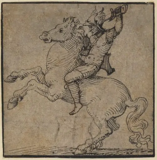 Warrior in Renaissance Armor on a Rearing Horse, by Peter Vischer the Younger