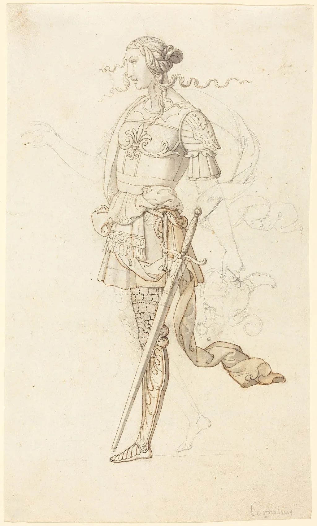 Erminia, by Peter von Cornelius, ink, 1825