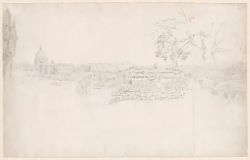 Fantasy Panorama of Rome from St. Peter's to the Castel San Angelo, by Peter von Hess