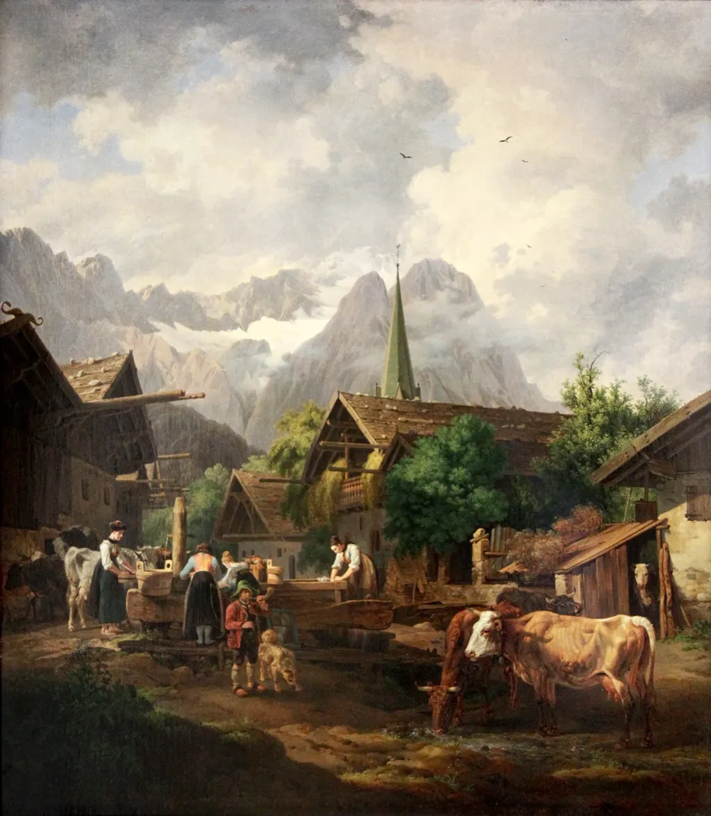 Morning in Partenkirchen, by Peter von Hess, oil, 1819
