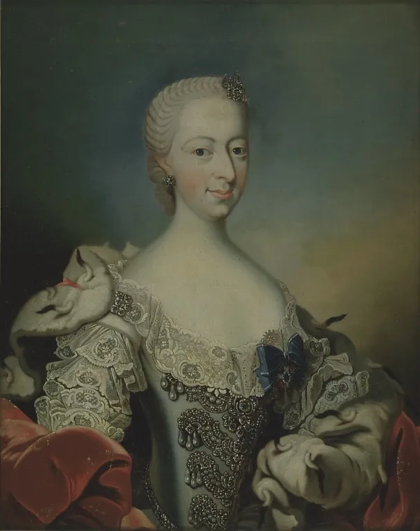 Juliane Marie, Frederik V's anden dronning, by Peter Wichmann, oil, 1745