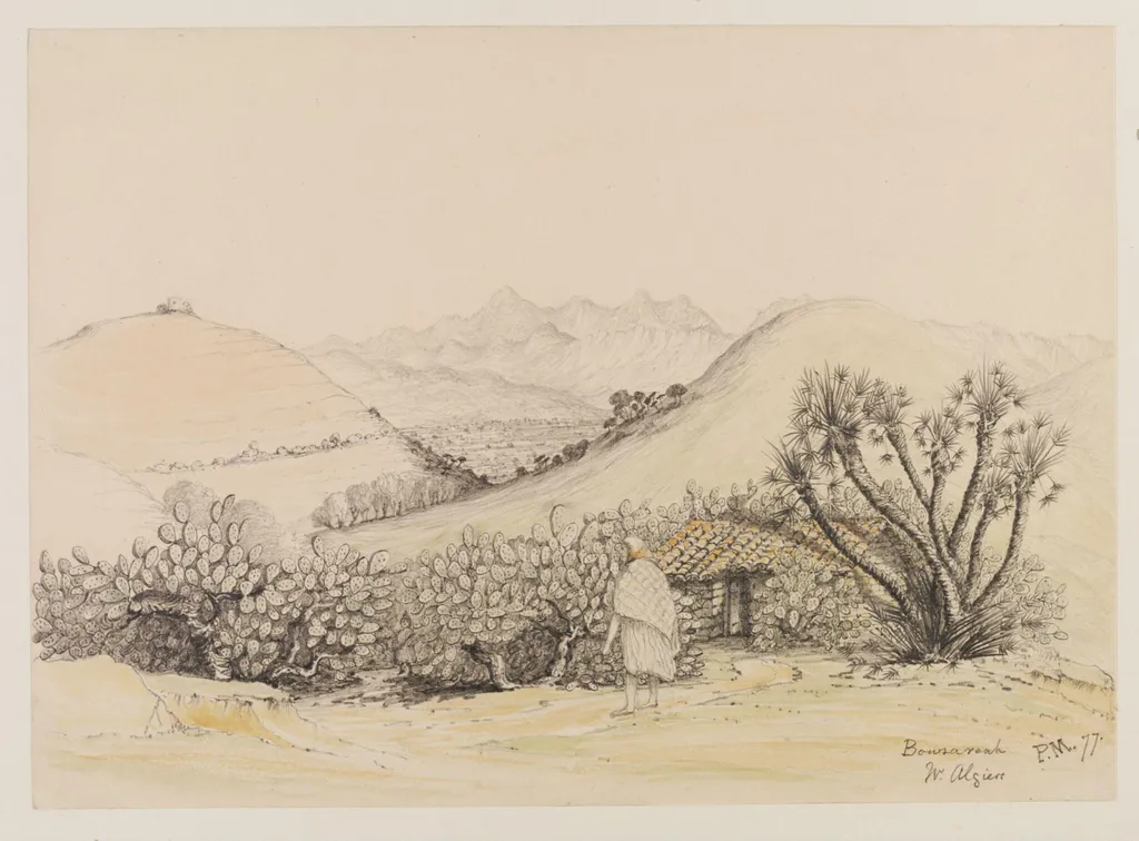 Bouzareah W. Algiers, by Peter William Skinner Miles, watercolor, 1877
