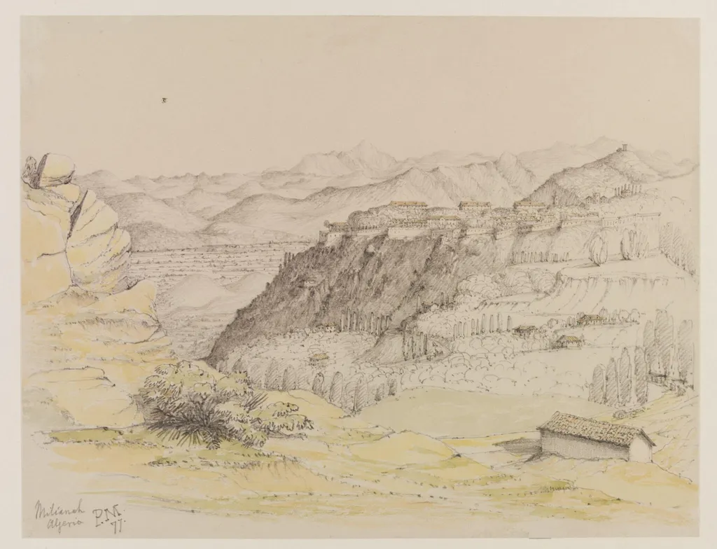 Milianah Algeria, by Peter William Skinner Miles, watercolor, 1877