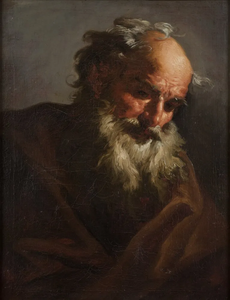 Head of an Old Man, by Petr Brandl, oil, 1711