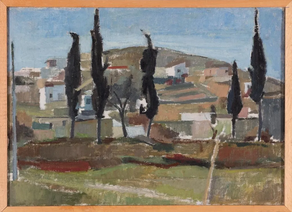 Landscape: Galatsi, by Petros Karagiannis, unspecified, 1956