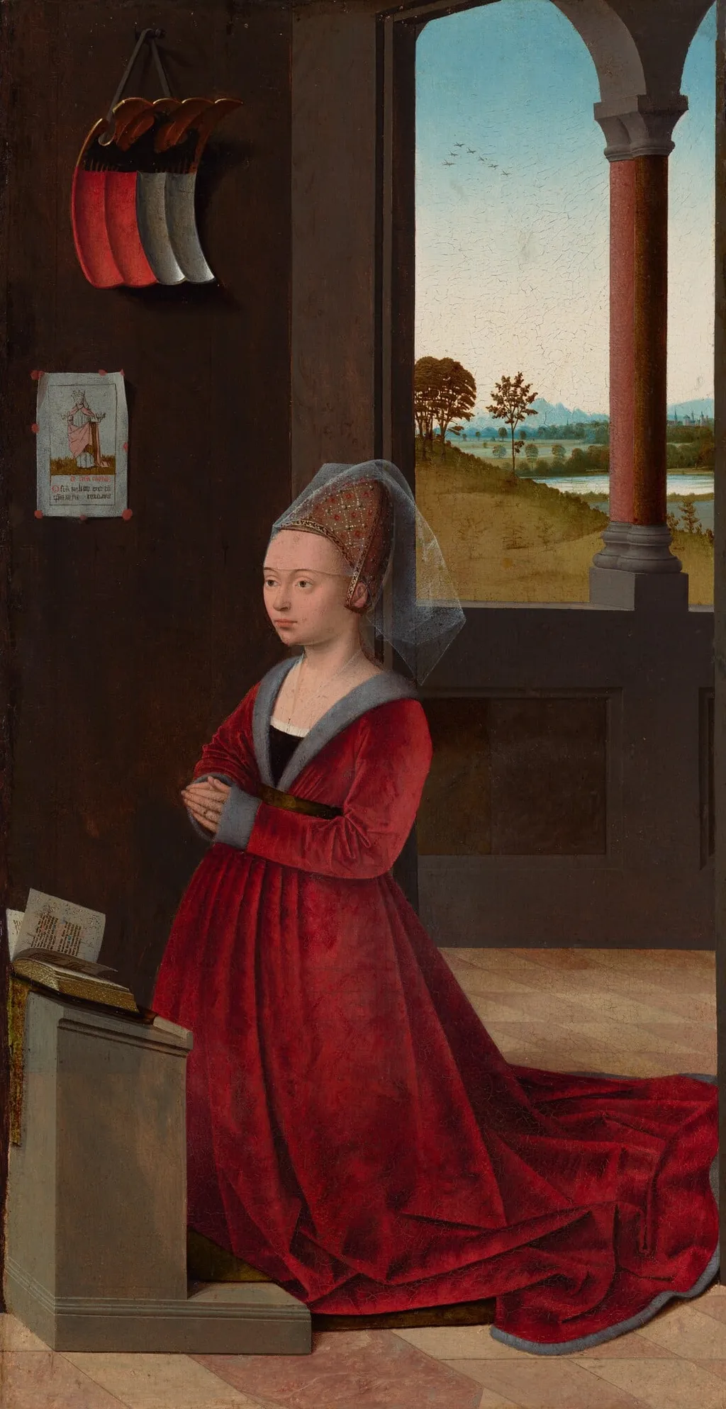 Portrait of a Female Donor, by Petrus Christus, oil, 1455