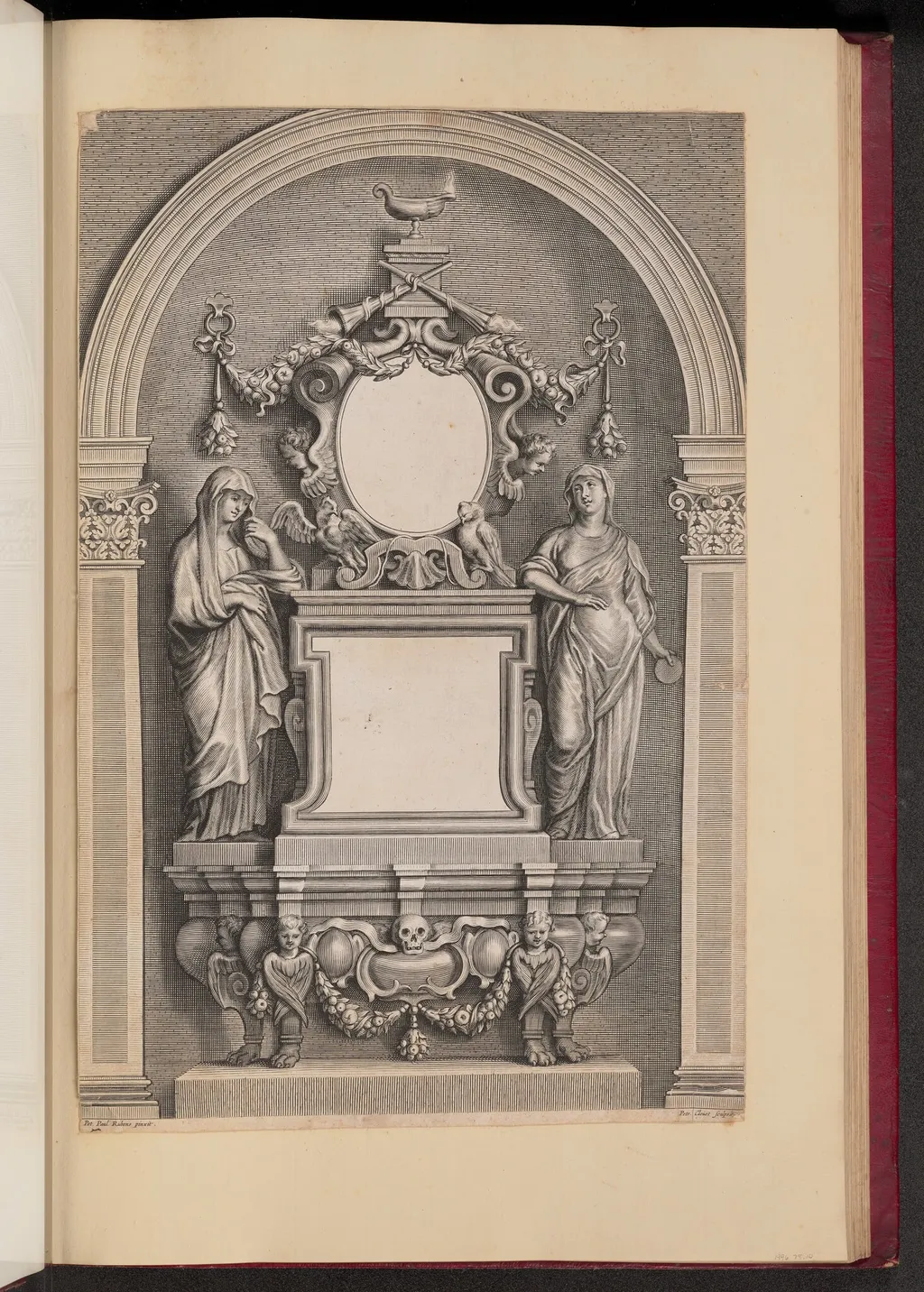Epitaph of Rubens, by Petrus Clouet, ink, 1613