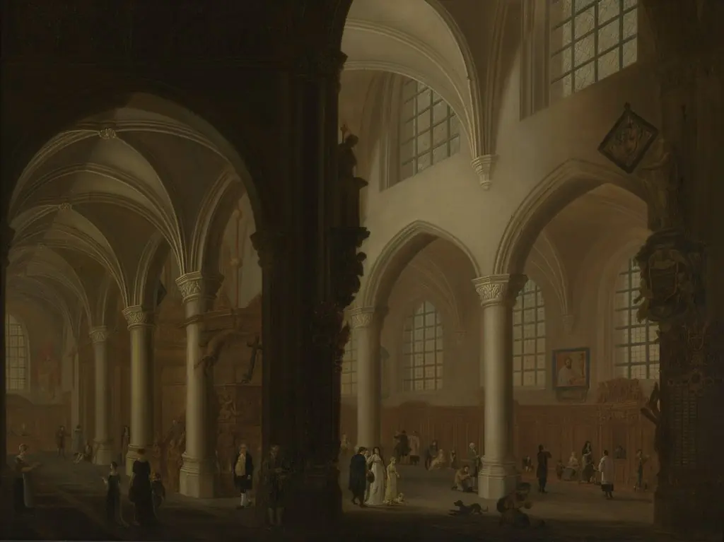 Interior of the Former Church of Saint George in Antwerp, by Petrus Johannes van Regemorter