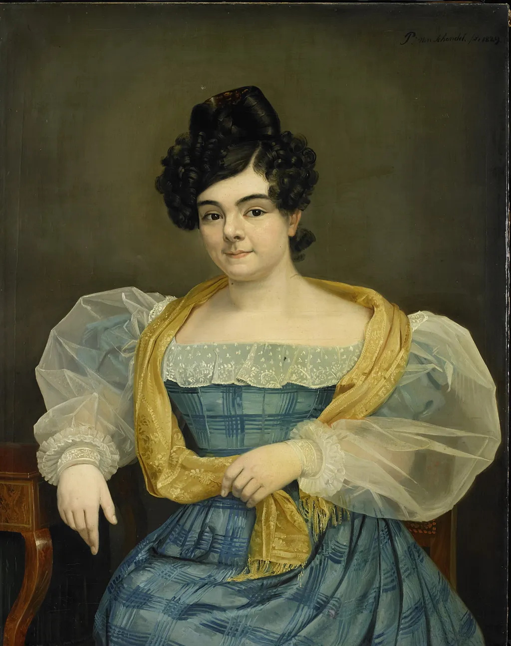 Portrait of Adriana Johanna van Wijck, Wife of Johannes Ploos van Amstel, by Petrus van Schendel, oil, 1829