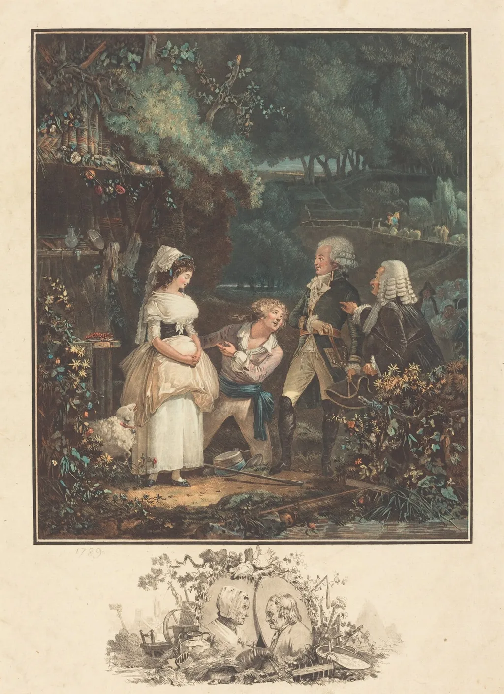 Annette et Lubin, by Philibert-Louis Debucourt, ink, 1789