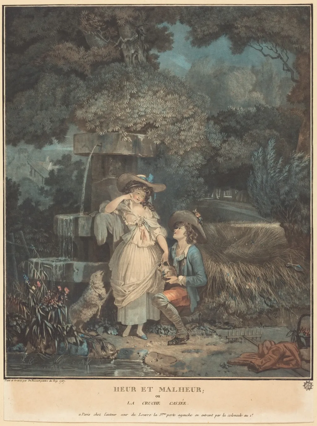 Heur et Malheur, ou la Cruche cassée, by Philibert-Louis Debucourt, ink, 1787