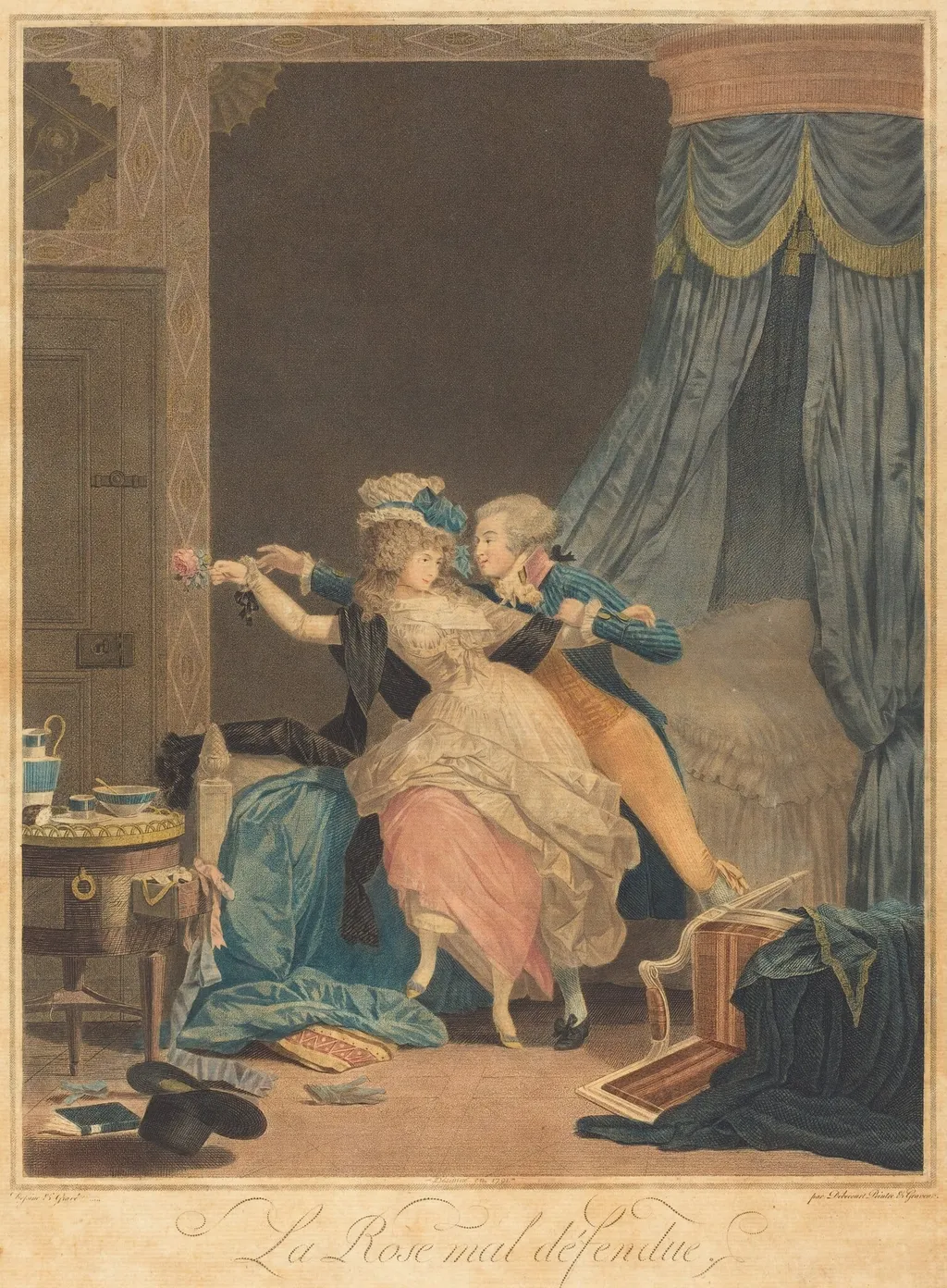 La Rose mal defendue, by Philibert-Louis Debucourt, ink, 1791