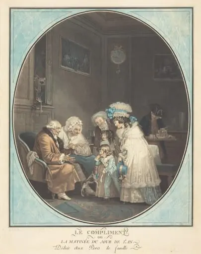 Le Compliment ou La Matinée du jour de l'an (The Compliment or New Year's Morning), by Philibert-Louis Debucourt
