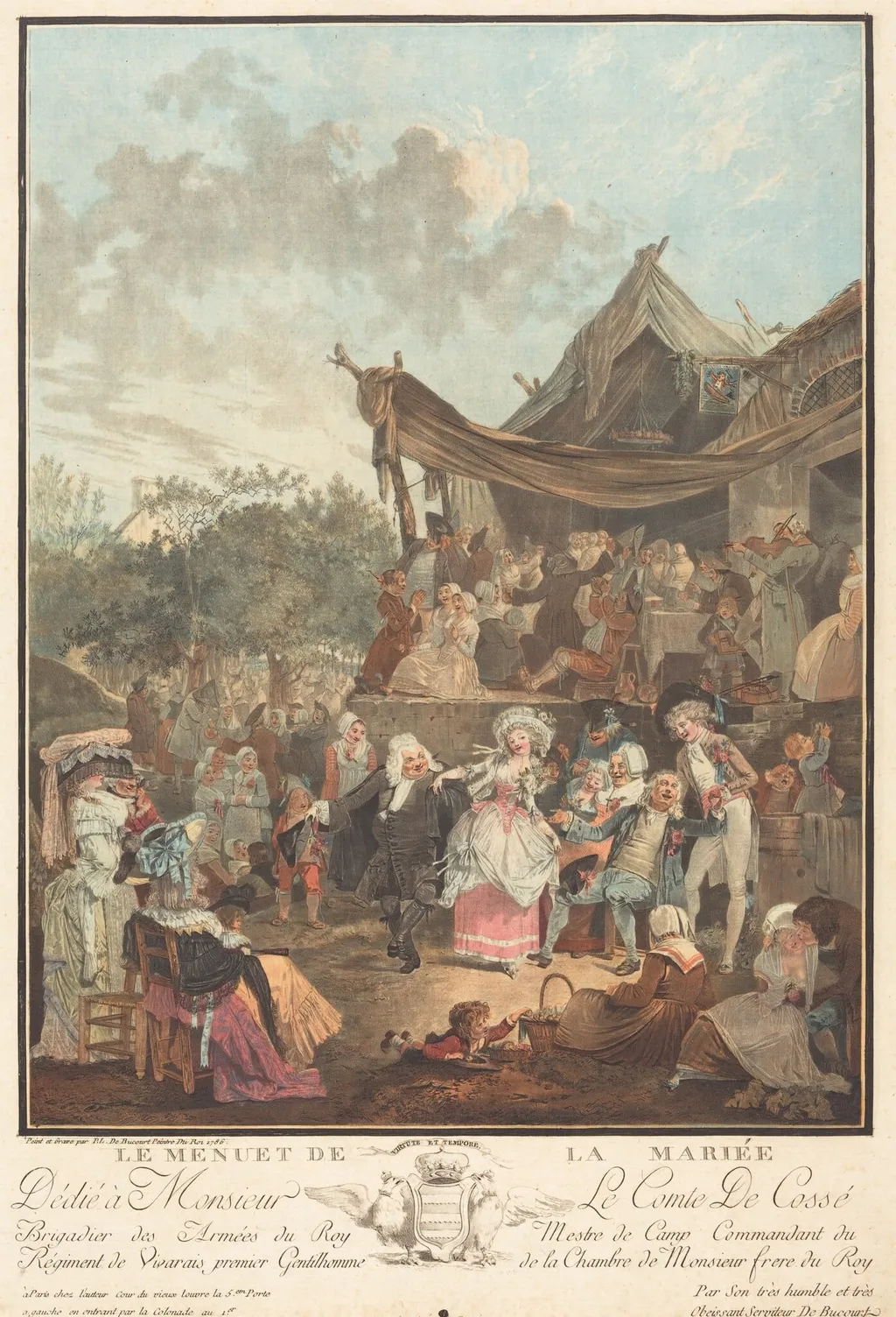 Le Menuet de la mariée (The Bride's Minuet), by Philibert-Louis Debucourt, ink, 1786