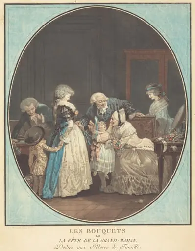 Les Bouquets, ou la Fête de la Grand-Maman, by Philibert-Louis Debucourt