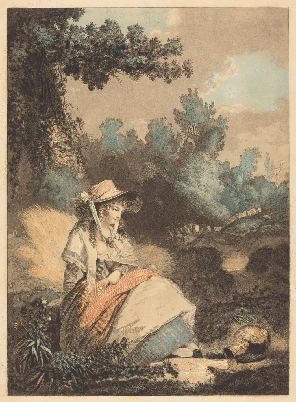 Pauvre Annette, by Philibert-Louis Debucourt, ink, 1795