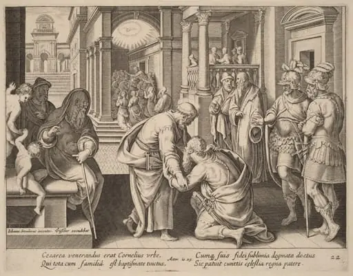 Cornelius Worshipping Saint Peter, by Philip Galle